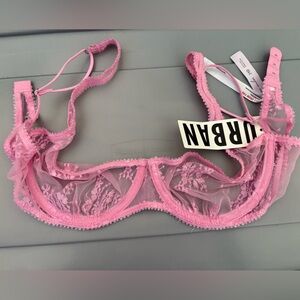 Urban Outfitters Pink Sheer Lace Bra